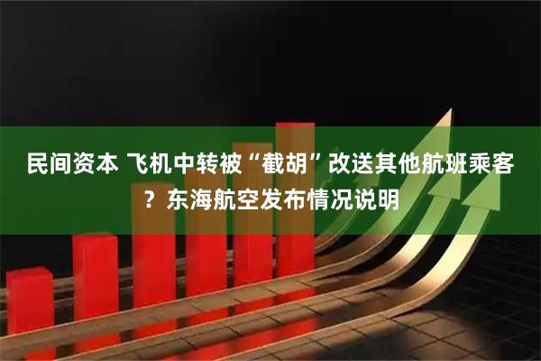 民间资本 飞机中转被“截胡”改送其他航班乘客？东海航空发布情况说明